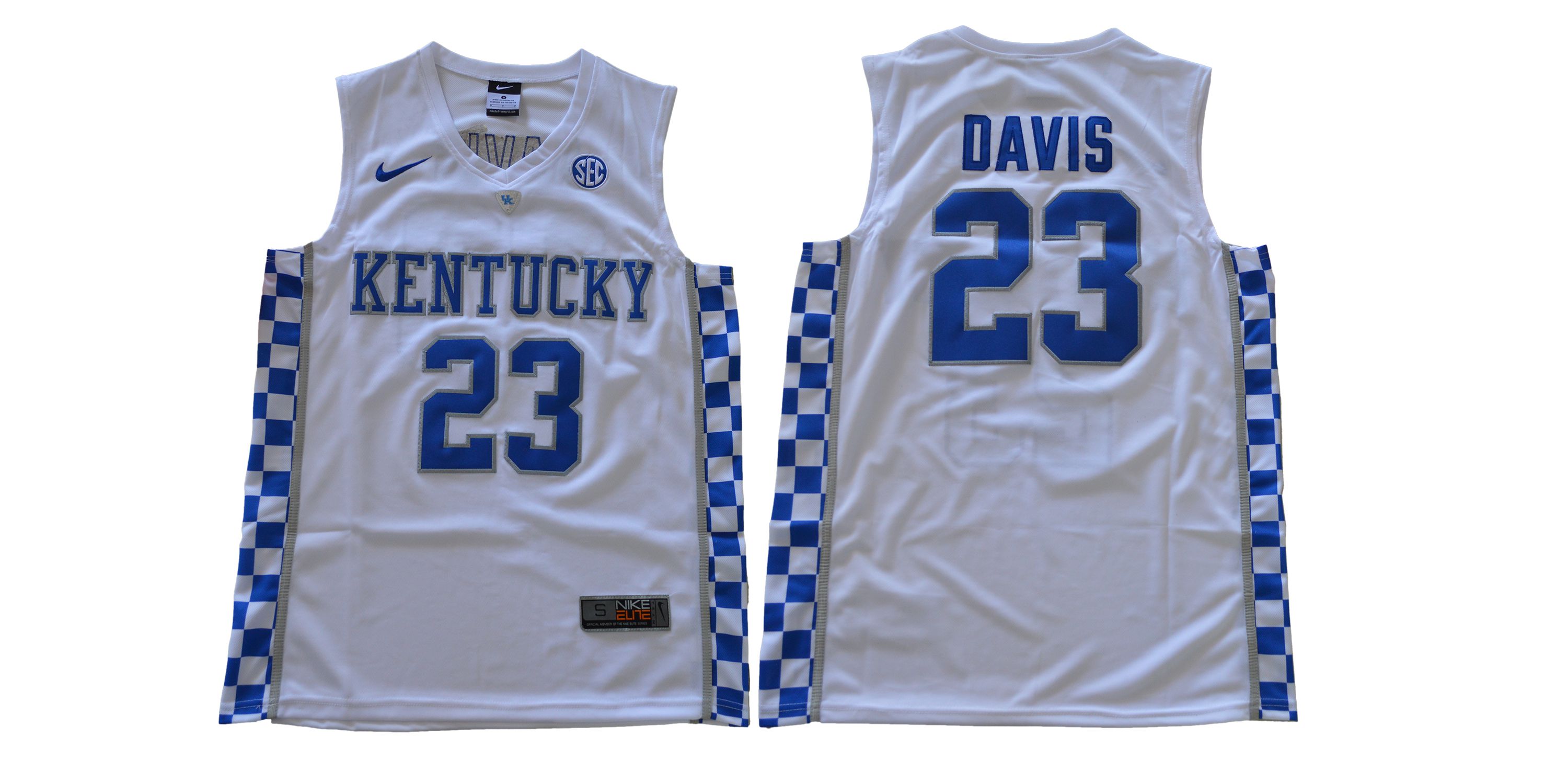 Men Kentucky Wildcats #23 Davis White NBA NCAA Jerseys->->NCAA Jersey